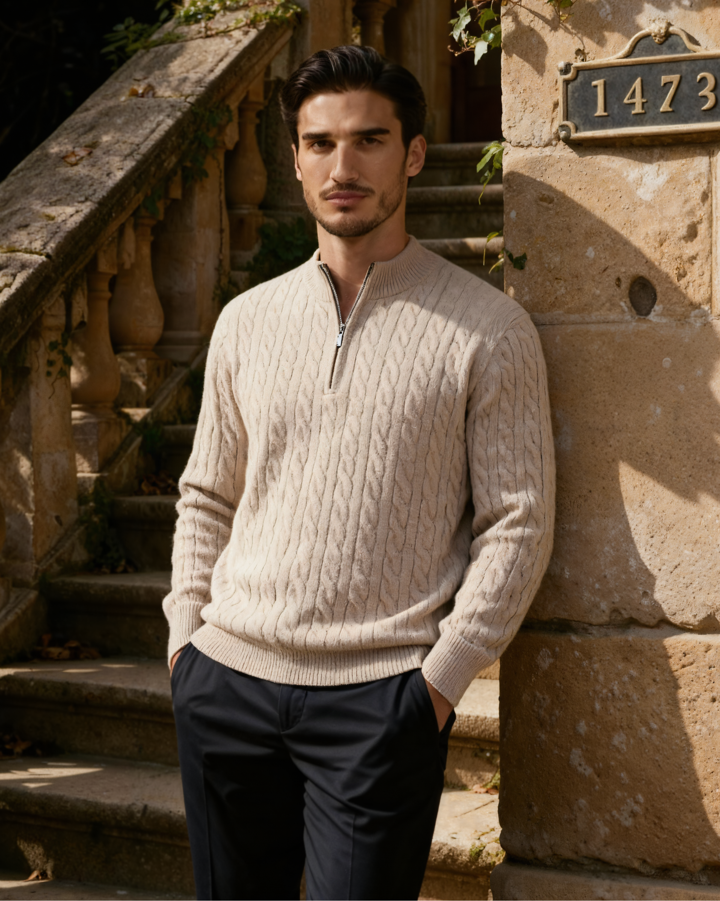 Classic 100% Cashmere Half Zip
