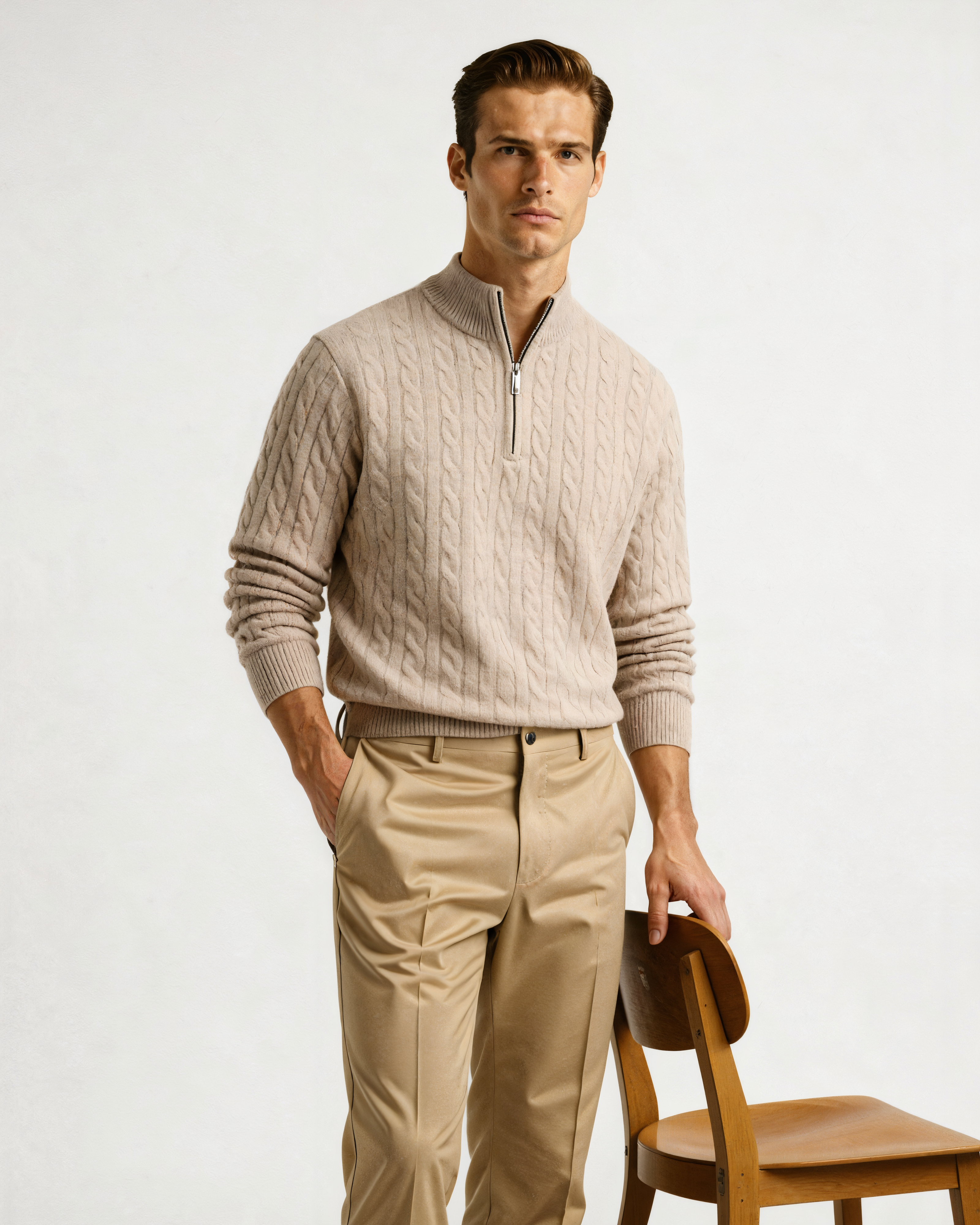 Classic 100% Cashmere Half Zip